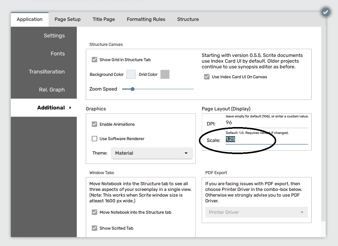 Adjusting UI Scale On Windows Scrite