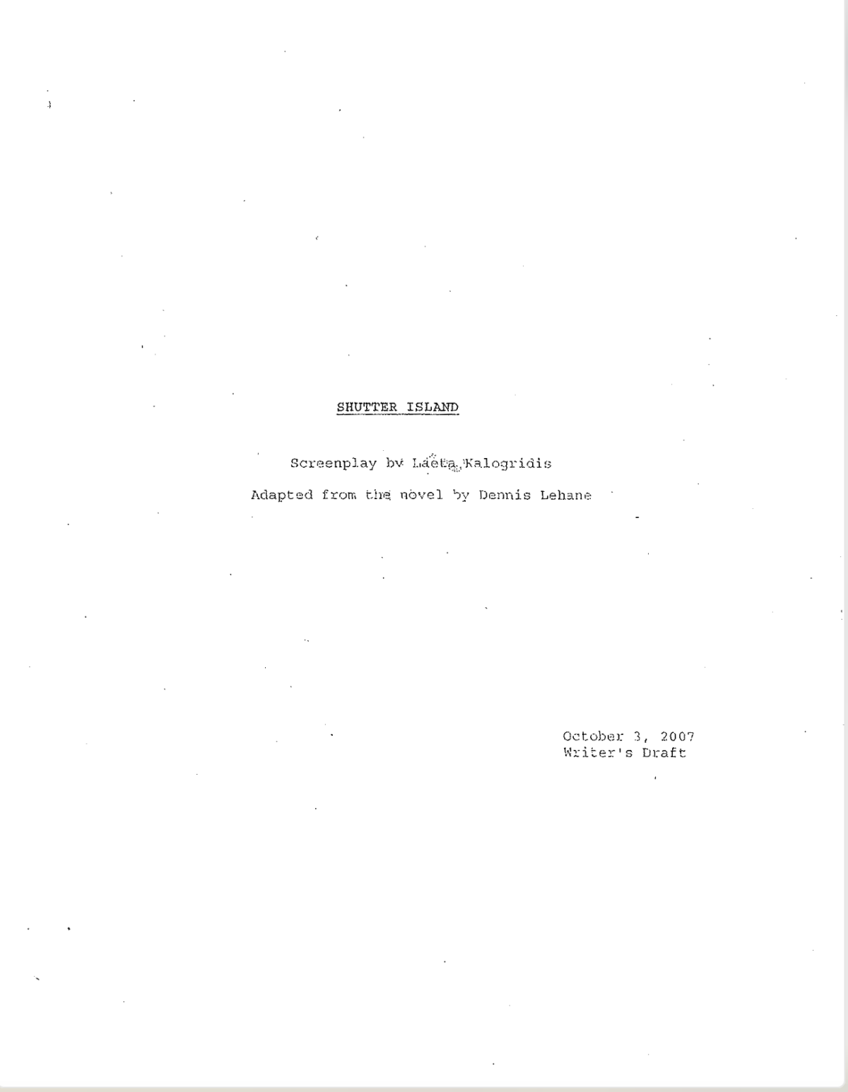 shutter island script